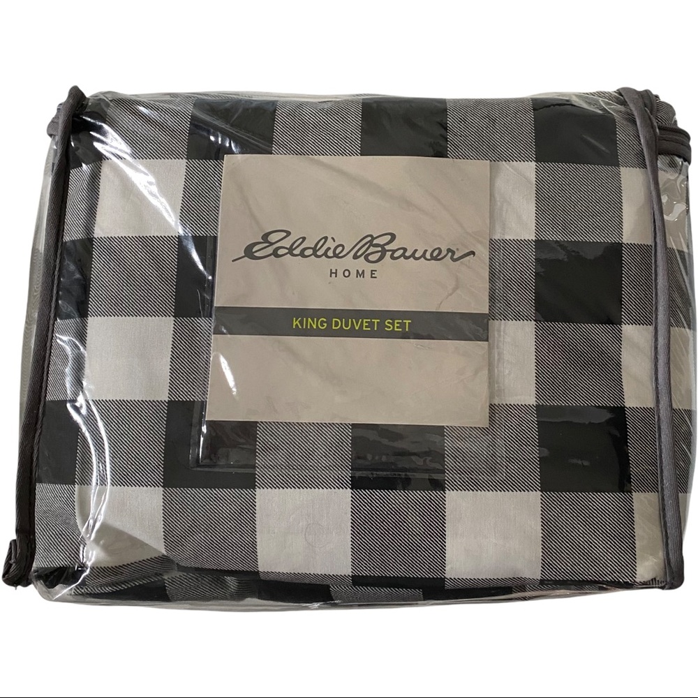King Eddie Bauer Mountain Plaid Duvet Cover Set